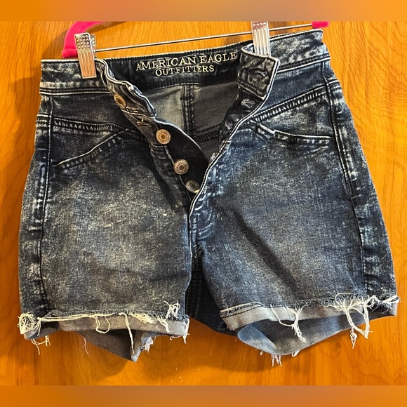 American Eagle Denim Shorts Size 0 - Picture 3 of 13